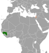 Location map for Guinea and Israel.