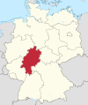 Lage des Landes Hessen in Deutschland