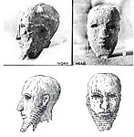 Shaven-headed man with beard, from Hierakonpolis.