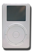First iPod, introduced in 2001. Jon Rubinstein assembled the original design team including Ive as lead design engineer.