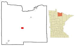 Location of the city of Big Falls within Koochiching County, Minnesota