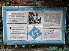London Roman Wall – Museum of London Walking Tour Plaque 15