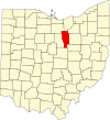 State map highlighting Ashland County