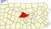 State map highlighting Centre County