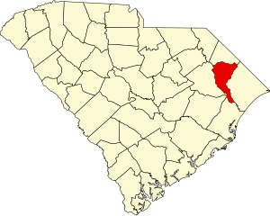 Map of South Carolina highlighting Marion County