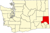 State map highlighting Whitman County