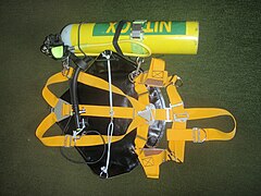 Minimalist sidemount harness showing webbing, sliders and D-rings, buoyancy compensator, integrated weight holders and cylinder