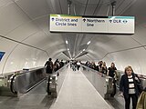 Moving walkways connecting the Central and Northern lines
