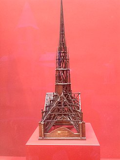 Model of the flèche and "forest" of wooden roof beams made for Viollet-le-Duc (1859) (Museum of Historic Monuments, Paris)