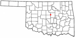 Location in Lincoln County and Oklahoma