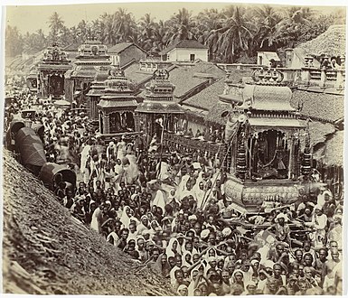 Chariot procession in Madurai in 1872.