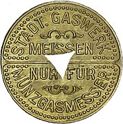 Stadtgasmarke von Meißen, Vorderseite, um 1920