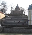 Stratemakersturm, darüber Pfalzmauer und Nikolauskapelle