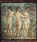 The Three Graces, fresco from Pompeii