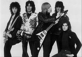 The Heartbreakers in 1977. From left: Mike Campbell, Ron Blair, Tom Petty, Stan Lynch, and Benmont Tench