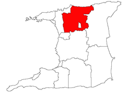 Location of Tunapuna–Piarco in Trinidad