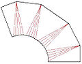 Blechabwicklung Trichterform (weite Öffnung: Rechteck, enge Öffnung: Kreis)