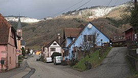 Village view in winter