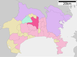 Location of Atsugi in Kanagawa Prefecture