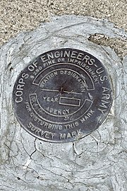 Ballona Creek BCR 52 survey marker, United States Army Corps of Engineers