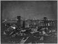 Aerial view at night of the Brooklyn Bridge. c.1903