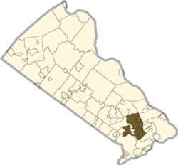Location of Middletown Township in Bucks County, Pennsylvania