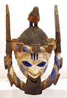 Efe-gelede mask; early 20th century AD; wood, indigo & white pigments; Krannert Art Museum (Illinois, USA)