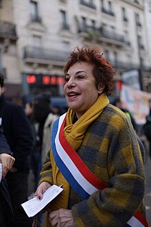 Benbassa participating in a protest in 2019