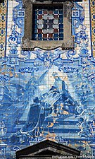 Tile panel at Santo Ildefonso church in Portugal.