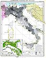 Demographic map of Italy and surroundung regions (1859)