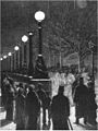 Yablochkov candles installed at Victoria Embankment in London, December 1878