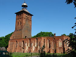 Ruins of St. Jacob's church are one of very few historic landmarks still visible in Znamensk