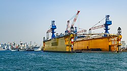 Floating dry dock Jong Shyn No. 8 in Kaohsiung Harbour, Taiwan