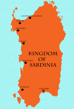 Map of the Kingdom of Sardinia.