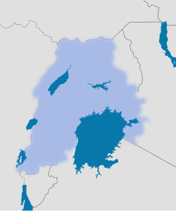 Approximate location of Kitara per J. W. Nyakatura