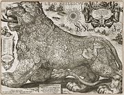 Leo Belgicus by Jodocus Hondius, 1611
