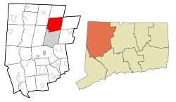 Winchester's location within Litchfield County and Connecticut