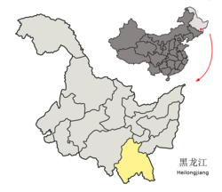 Map of Mudanjiang Prefecture