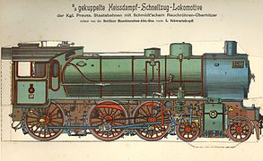 Heißdampf-Schnell­zug­lo­ko­mo­ti­ve der Kgl. Preu­ßi­schen Staats­bah­nen, Au­ßen­an­sicht