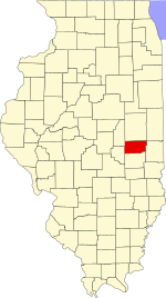 Douglas County's location in Illinois