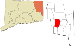 Hampton's location within the Northeastern Connecticut Planning Region and the state of Connecticut