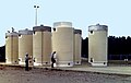 Image 50Dry cask storage vessels storing spent nuclear fuel assemblies (from Nuclear power)