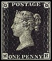 Image 6The Penny Black, the world's first postage stamp (1 May 1840) (from Postage stamp)