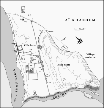 A plan of the layout of Ai-Khanoum.