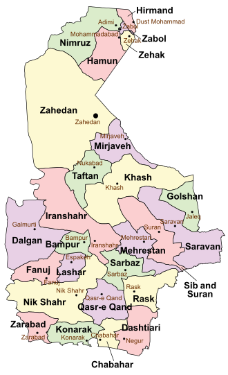 Counties of Sistan and Baluchestan Province