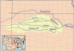 Map of the Smoky Hill drainage basin