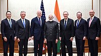 Prime Minister, Narendra Modi meeting the United States Congressional Delegation, in New Delhi on November 13, 2021.
