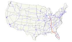 Karte des U.S. Highways 27