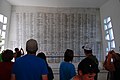 Aboard the USS Arizona Memorial - list of lost sailors in marble, back wall. (10/2012)