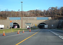 Two tunnel entrances (two lanes in each direction)